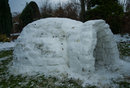 Building and photographing a snow igloo